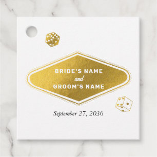 Étiquettes Cadeau Las Vegas Casino Destination Wedding Gold