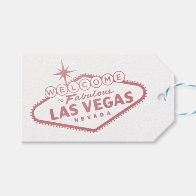 Étiquettes-cadeau Las Vegas Mariage Merci Rose Gold Rose Faveur (Devant (Horizontal))