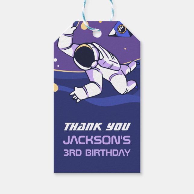 Étiquettes-cadeau L'astronaute Partie Anniversaire de enfant de l'es (Devant)