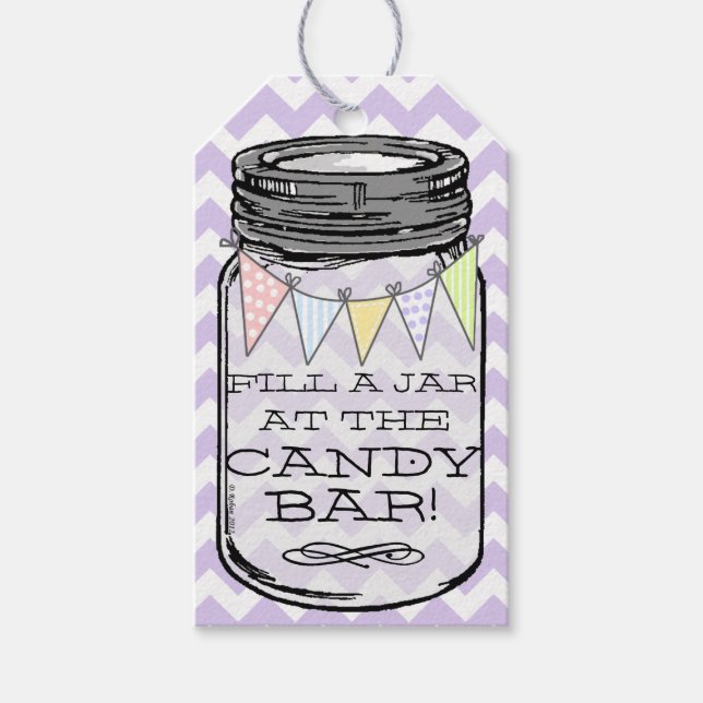 Étiquettes-cadeau Lavender Chevron - Remplissez Le Bocal Dans Notre  (Devant)