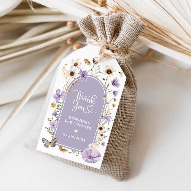 Étiquettes-cadeau Lavender Fleur sauvage Garden Baby shower Faveurs (Créateur téléchargé)
