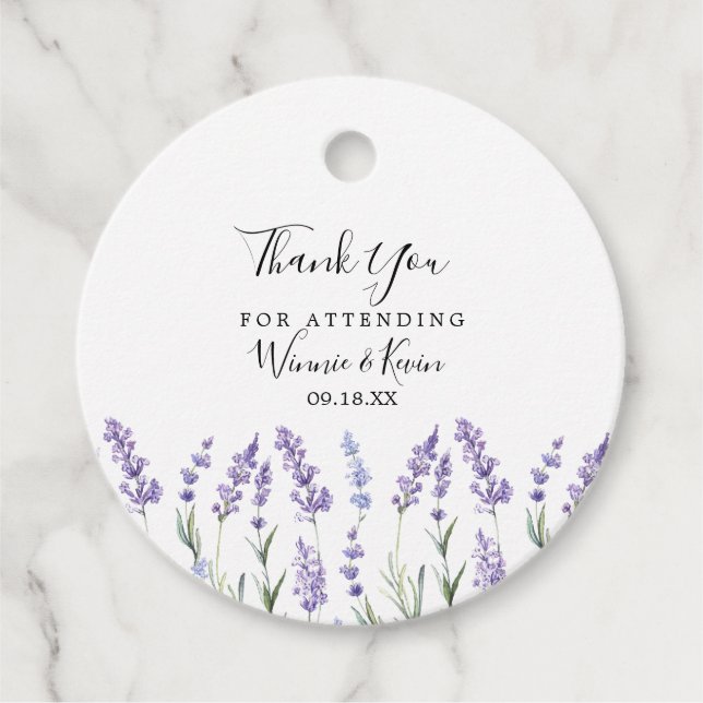 Étiquettes Cadeau Lavender Floral (Devant)