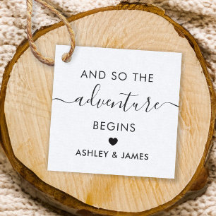 Étiquettes Cadeau L'aventure commence, Mariage Welcome Tag, Kraft