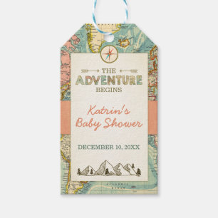 Étiquettes-cadeau L'aventure commence Merci Tags World Map Places