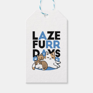 Étiquettes-cadeau Laze Furr Days - Cute Lazy Cats Design
