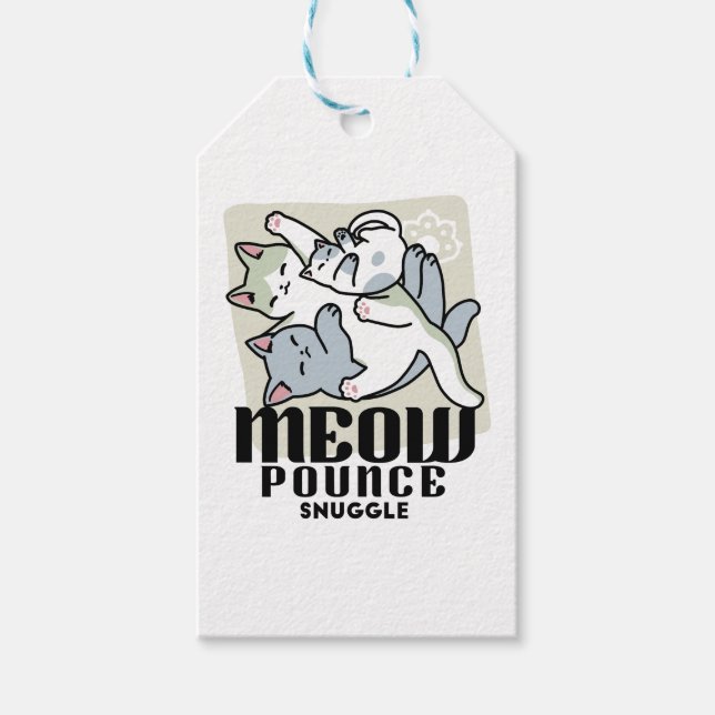 Étiquettes-cadeau Laze Furr Days - Cute Lazy Cats Design (Devant)