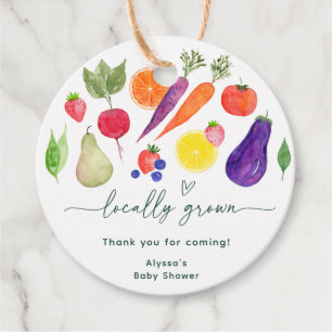 Étiquettes Cadeau Le Baby shower des fermiers cultivés localement
