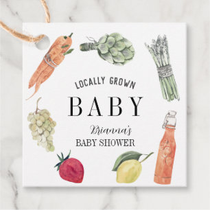Étiquettes Cadeau Le Baby shower des fermiers cultivés localement
