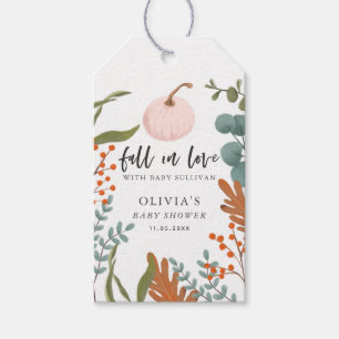 Étiquettes-cadeau Le Baby shower Des Filles Citrouilles Amoureuses