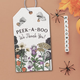 Étiquettes-cadeau Le Baby shower d'Halloween Peek-a-Boo Faveurs