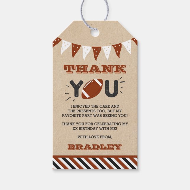 Étiquettes-cadeau Le Big One | Football 1er anniversaire (Devant)