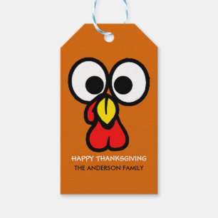Étiquettes-cadeau Le bon thanksgiving Turquie drôle font face