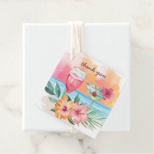 Étiquettes Cadeau Le bord de mer Sippin' Merci de plage tropical