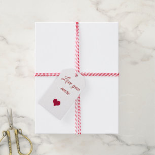 Étiquettes-cadeau le coeur rouge vous aime plus de Gift Tag