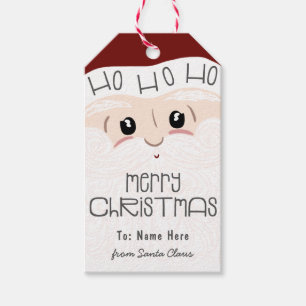 Étiquettes-cadeau Le gentil Père Noël Ho Ho Ho Joyeux Noël