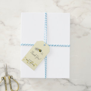 Étiquettes-cadeau Le jaune mignon gaffent/le Merci baby shower de