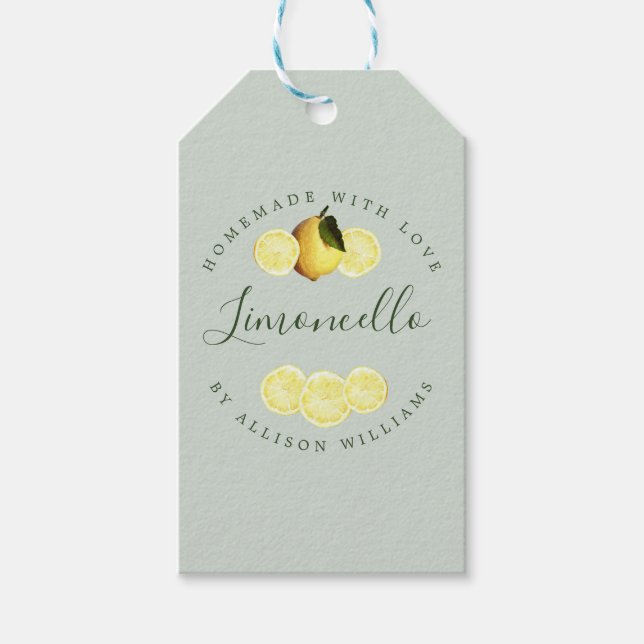 Étiquettes-cadeau Le Limoncello Pastel Green fait maison sur mesure (Devant)