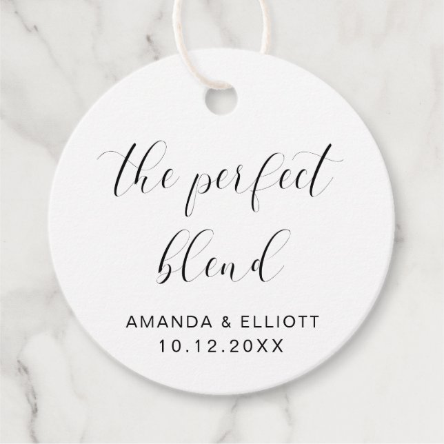 Étiquettes Cadeau Le Mariage parfait de la typographie noir blanc (Devant)