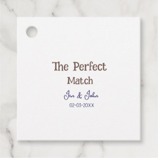 Étiquettes Cadeau le mariage parfait gris nom date bleu