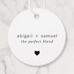 Étiquettes Cadeau Le mélange parfait Mariage moderne noir et blanc