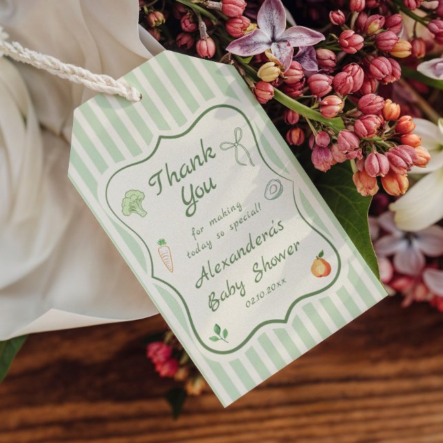 Étiquettes-cadeau Le Merci de baby shower cultivé localement favoris (Créateur téléchargé)