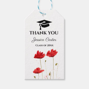 Étiquettes-cadeau Le Merci de  de la graduation florale des Red Popp