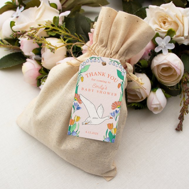 Étiquettes-cadeau Le Merci du Baby shower d'oie stupide privilégie (Créateur téléchargé)