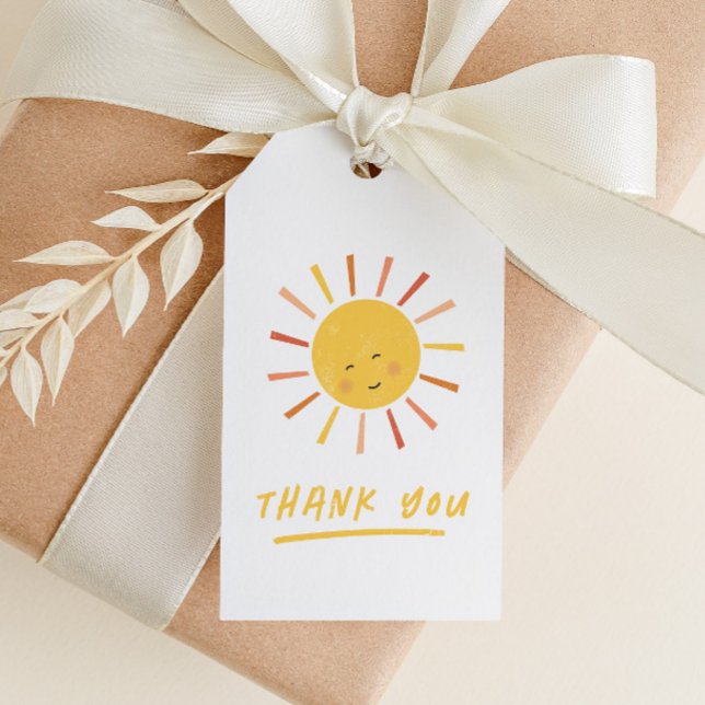 Étiquettes-cadeau Le Merci moderne du parti Anniversaire de enfant S (Simple cute boho sun kids thank you favor tag.)