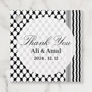 Étiquettes Cadeau Le Palestinien Hatta Keffiyeh Mariage du Merci