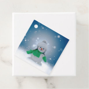 Étiquettes Cadeau Le personnage de bonhomme de neige de Noël adorabl