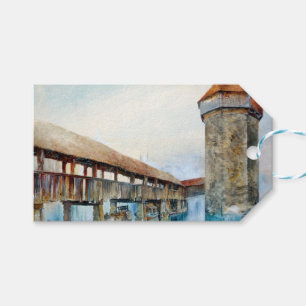 Étiquettes-cadeau Le pont de la Chapelle à Lucerne (Suisse)