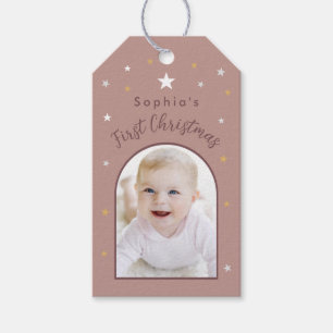 Étiquettes-cadeau Le premier Noël de bébé Photo personnalisée Vieill
