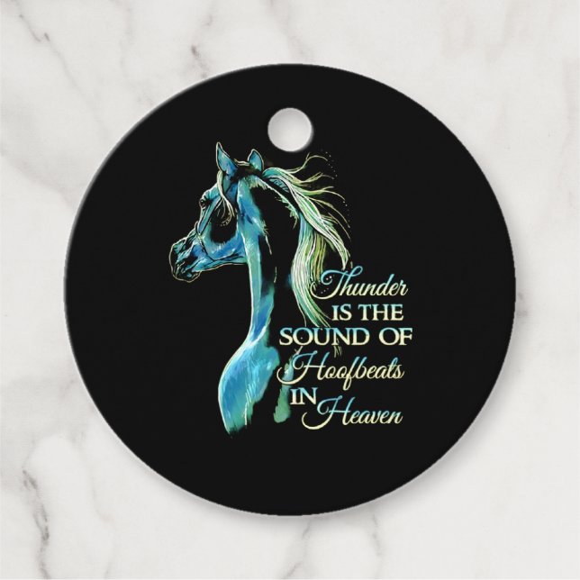 Étiquettes Cadeau Le Tonnerre Est Le Bruit Des Hoofbeats Au Ciel (Devant)