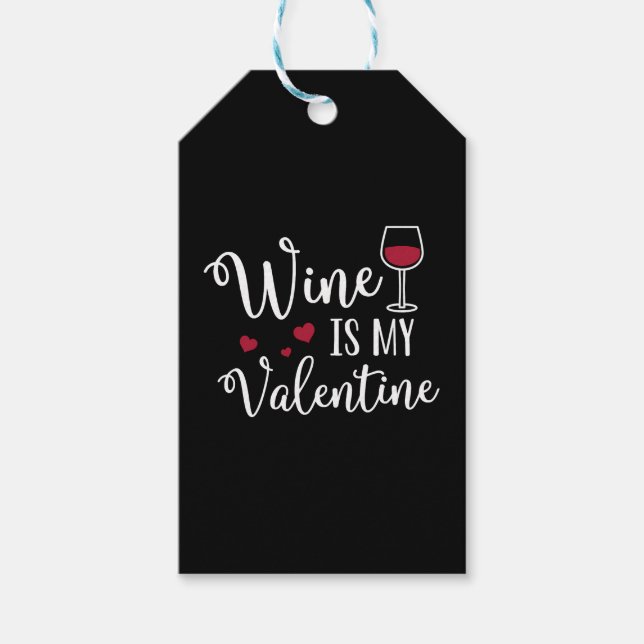 Étiquettes-cadeau Le Vin Est Ma Saint Valentin (Devant)