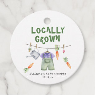 Étiquettes Cadeau Légumes cultivés localement aquarelle baby shower 