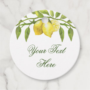 Étiquettes Cadeau Lemons & Greenery Aquarelle Merci