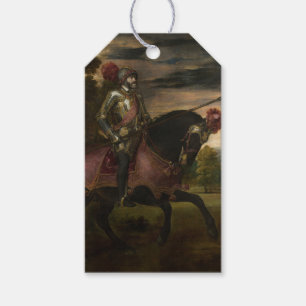 Étiquettes-cadeau L'empereur Charles V à cheval (par Titien)