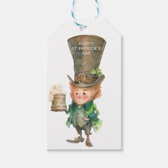 Étiquettes-cadeau Leprechaun | Saint Patrick's Day | Irish Blessing (Devant)