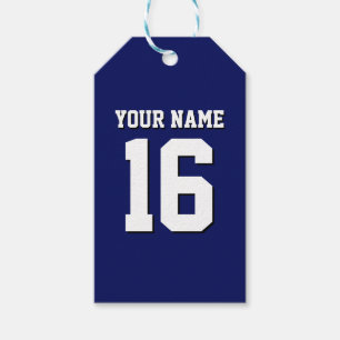 Étiquettes-cadeau L'équipe de Jersey de sports Blue Navy