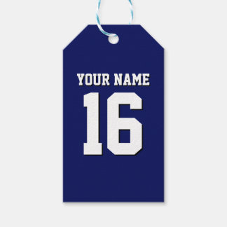 Étiquettes-cadeau L'équipe de Jersey de sports Blue Navy