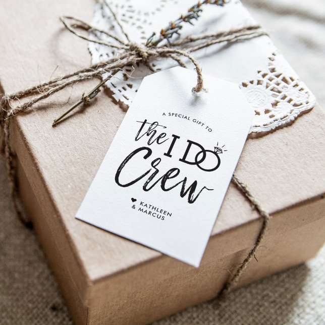 Étiquettes-cadeau L'équipe I Do | Cadeau pour les invités de mariage (Créateur téléchargé)