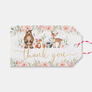 Étiquettes-cadeau Les animaux des bois blanchissent le Baby shower f