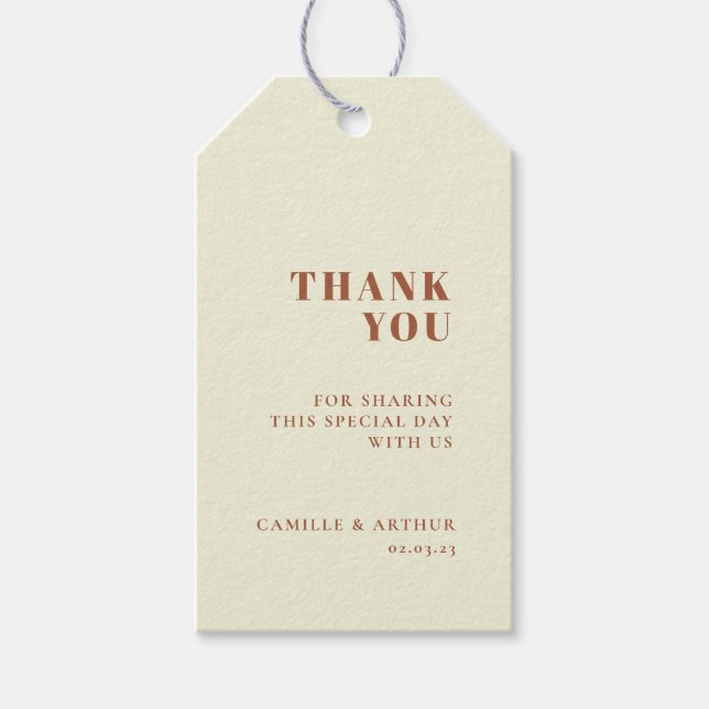 Étiquettes-cadeau les années 70 Mariage rétro inspiré (Devant)