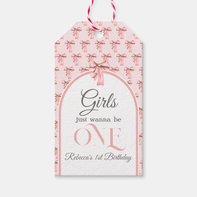 Étiquettes-cadeau Les filles veulent juste être un garçon rose premi (Devant)