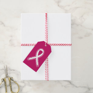 Étiquettes-cadeau Les gars durs portent le cancer du sein rose Sensi