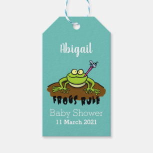 Étiquettes-cadeau Les grenouilles règnent grenouille verte drôle des