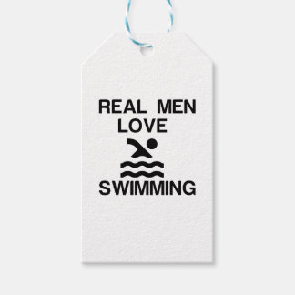 ÉTIQUETTES-CADEAU LES HOMMES VRAIS AIMENT LA NATATION
