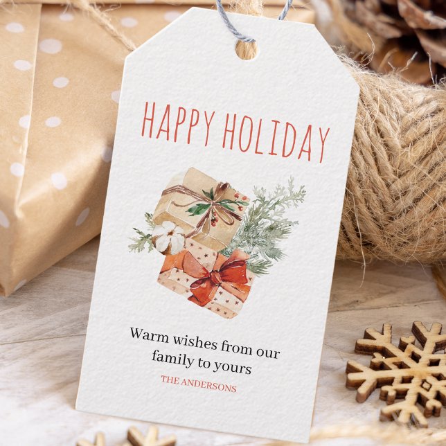Étiquettes-cadeau Les souhaits chauds | Noël | Happy Holiday Gift Ta (Créateur téléchargé)