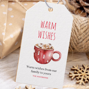 Étiquettes-cadeau Les souhaits chauds   Tags cadeaux de Noël