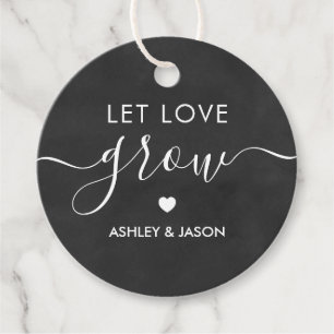 Étiquettes Cadeau Let Love Grow, Plant Gift Tag, Wedding Chalkboard